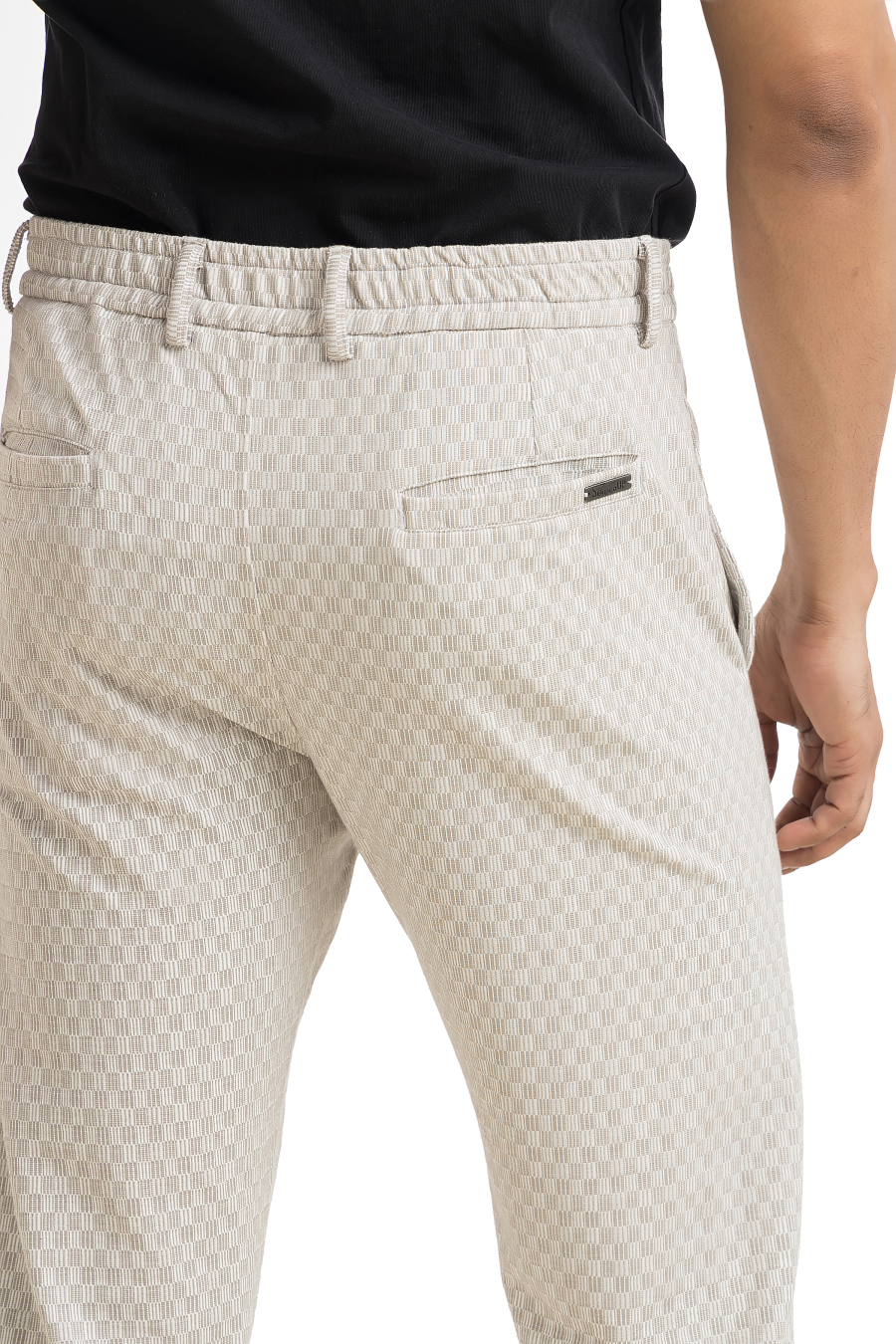 VibeSoft Printed Grey Casual Pants - Stretchable Comfort with Pockets