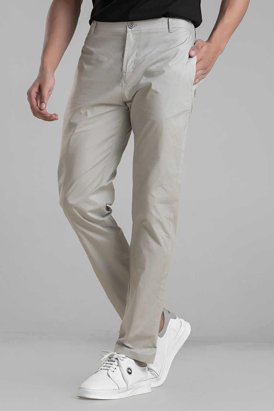 Pure Comfort Ultra-Light Cotton Trouser Pants - Light Grey