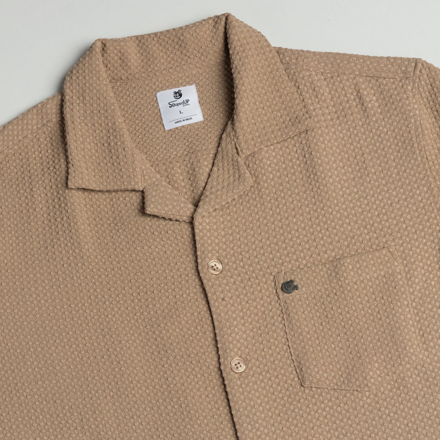 Sublime Solid Beige Half Sleeves Shirt