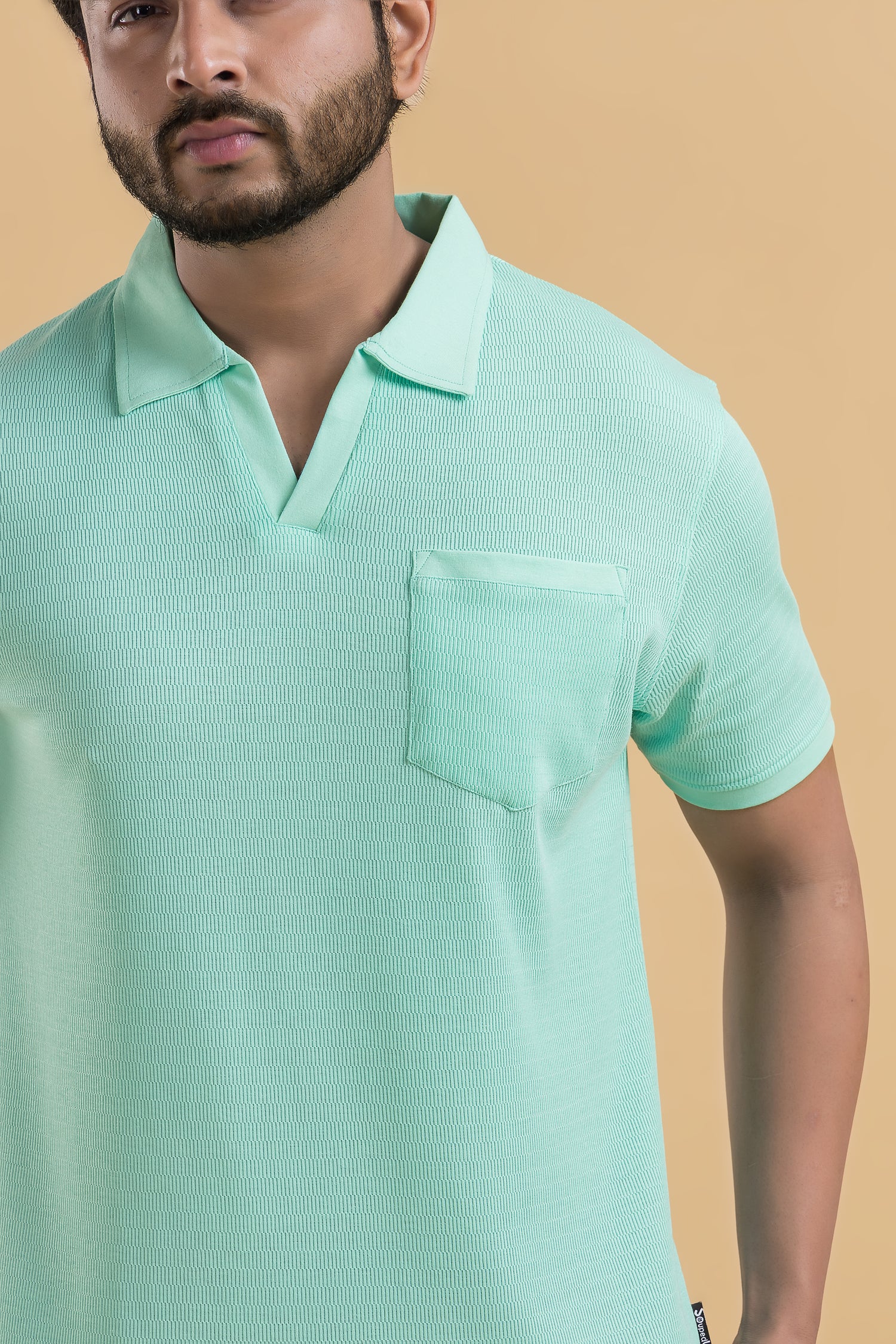 Zephyr Zest Turquoise Half Sleeves Cotton Polo T-Shirt