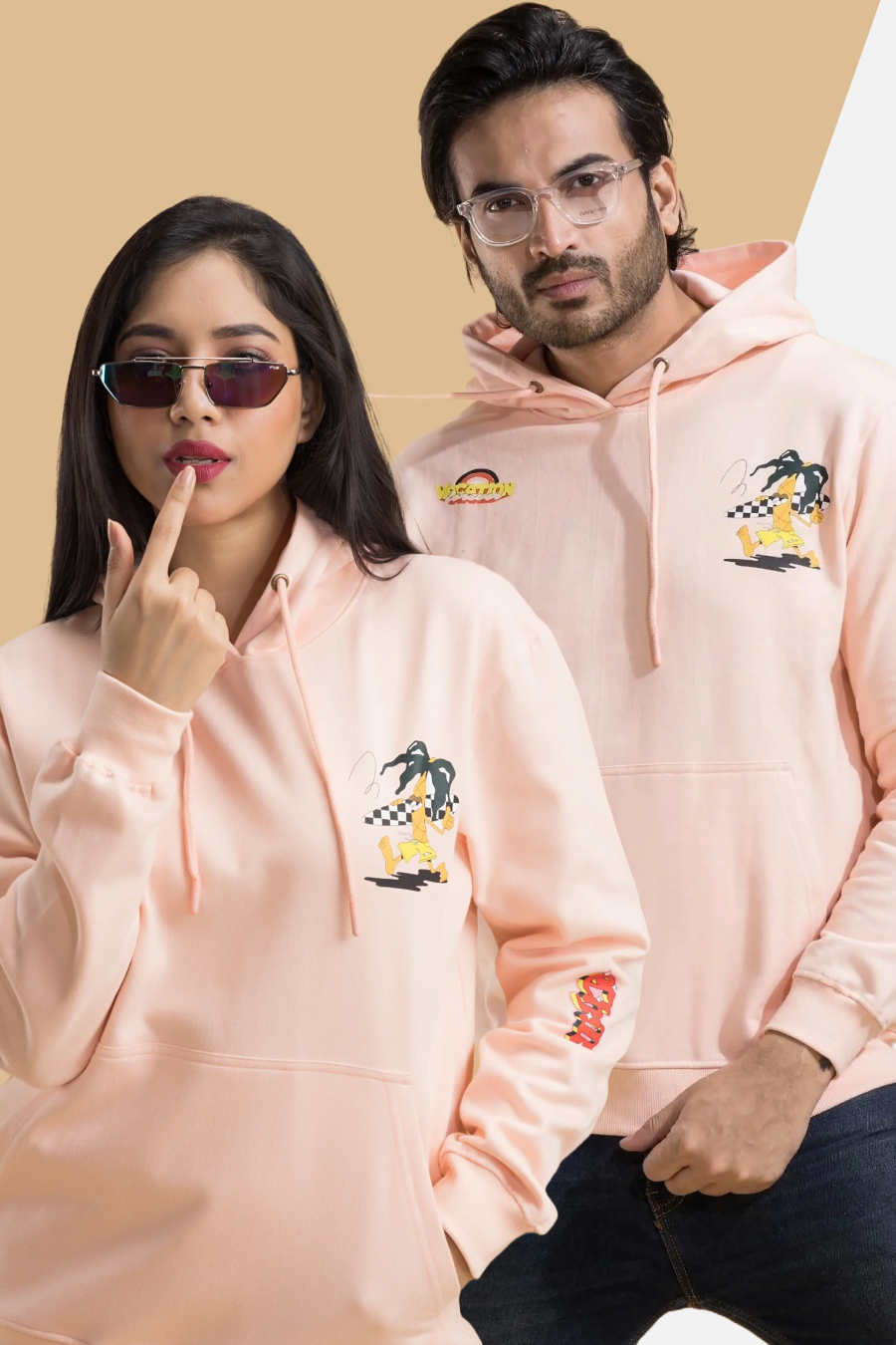 Vacay Peach Printed Full Sleeves Unisex Hoodie