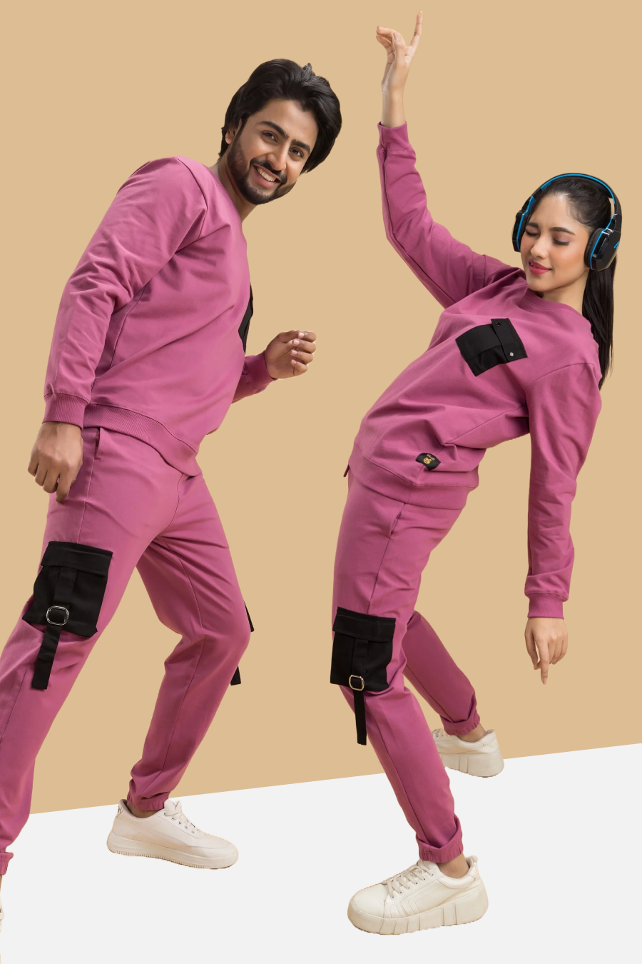 Elite Urbane Mauve Unisex Sweatshirt & Joggers Co-Ord Set