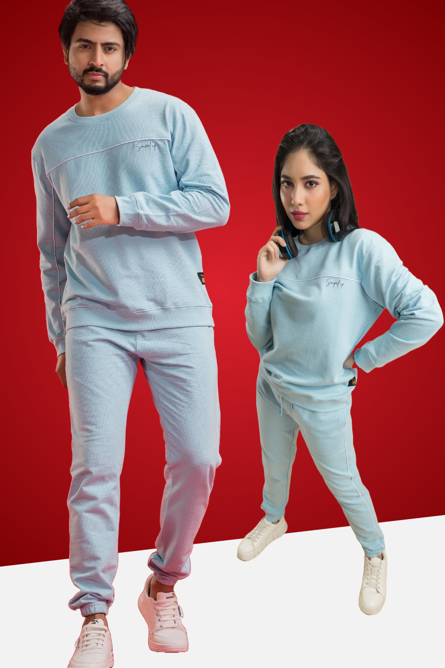 Dapper Tranquil Sky Blue Unisex Sweatshirt & Joggers Co-Ord Set