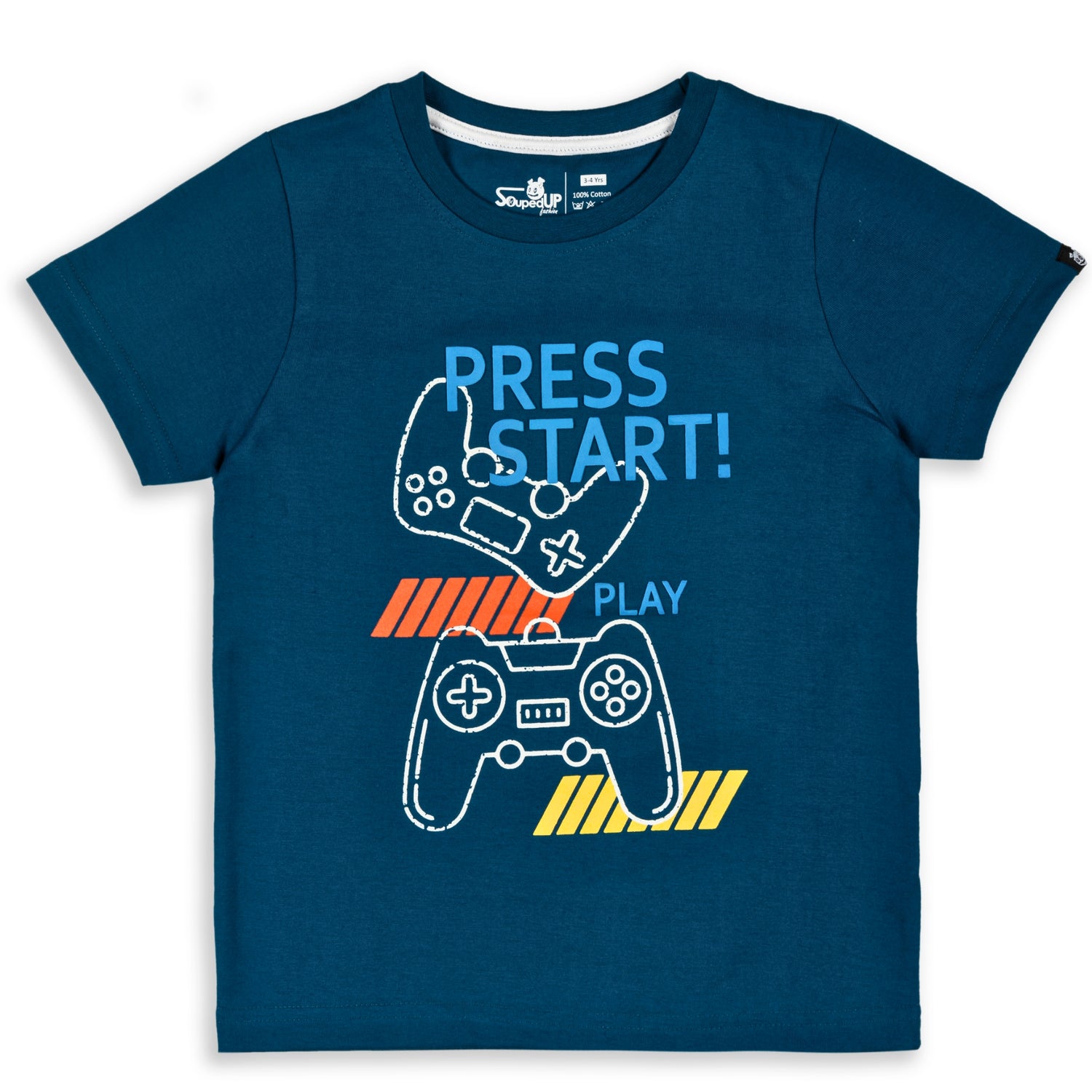 Player Midnight Blue Printed Boys T-Shirt 2-8 Yrs