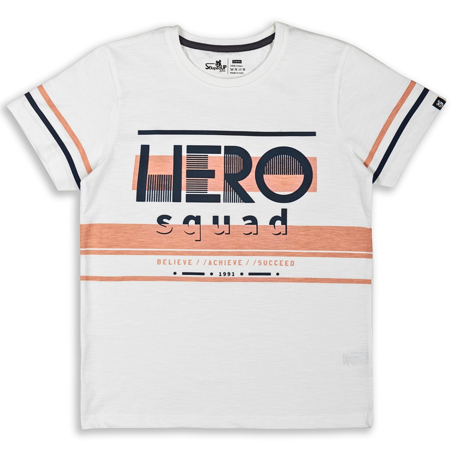 Hero Squad White Printed Boys T-Shirt 8-14 Yrs