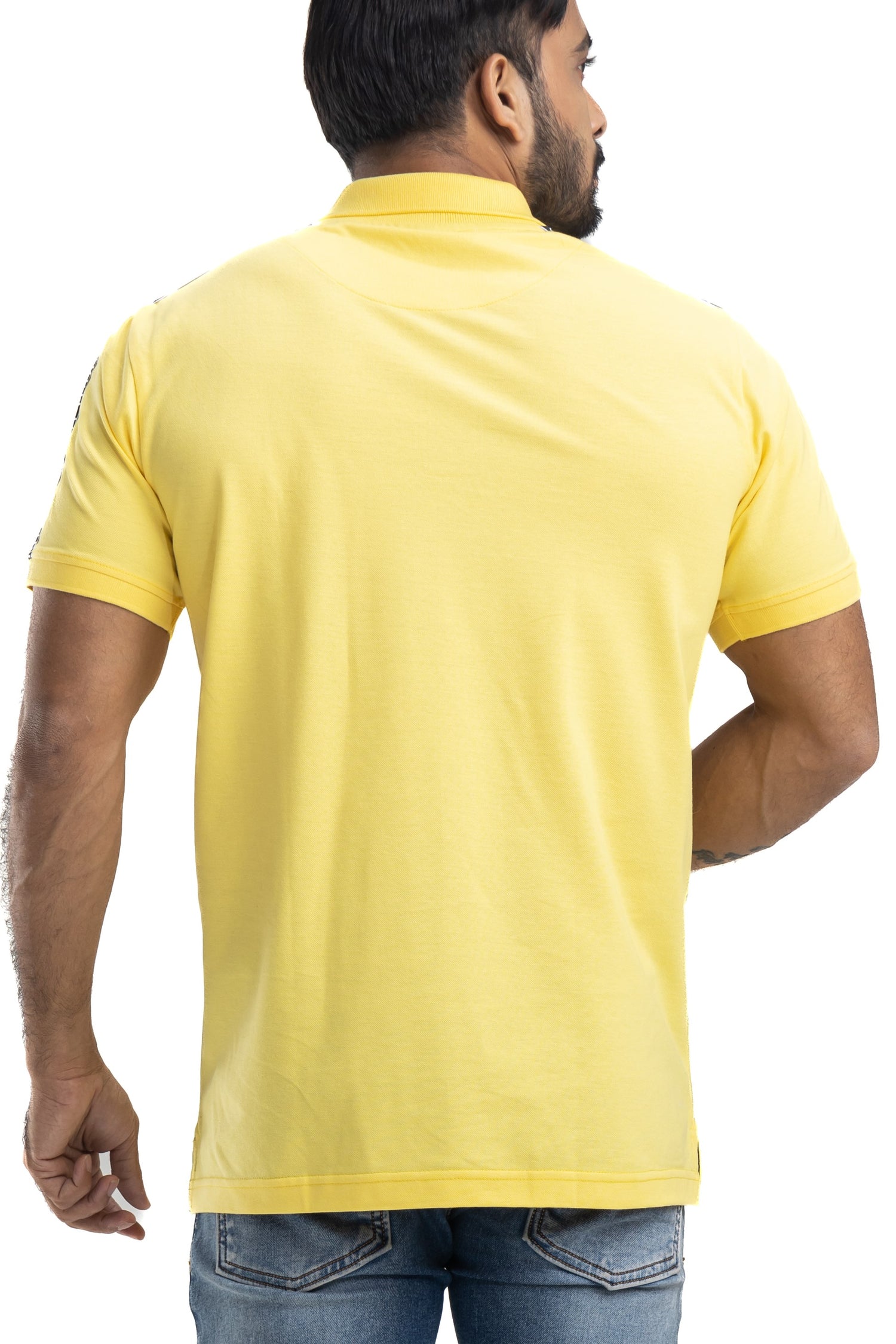 Solid Yellow Half Sleeves Cotton Polo T-Shirt