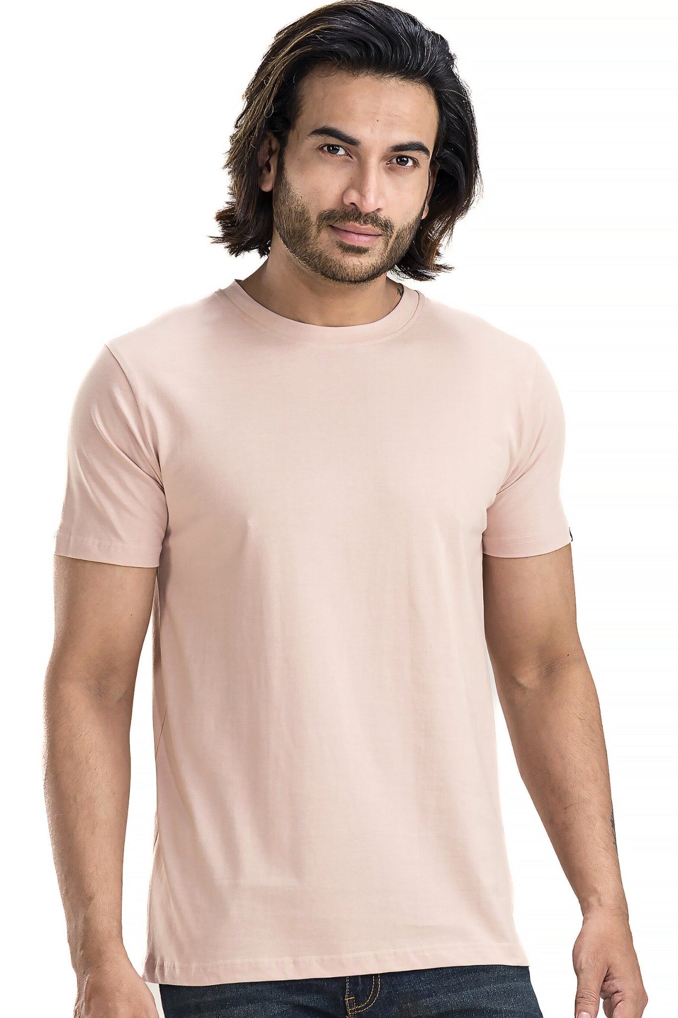 Men's Solid Basic Sand T-Shirt