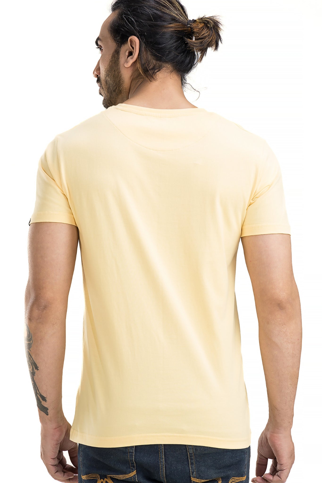 Men's Solid Basic Deep Butter T-Shirt