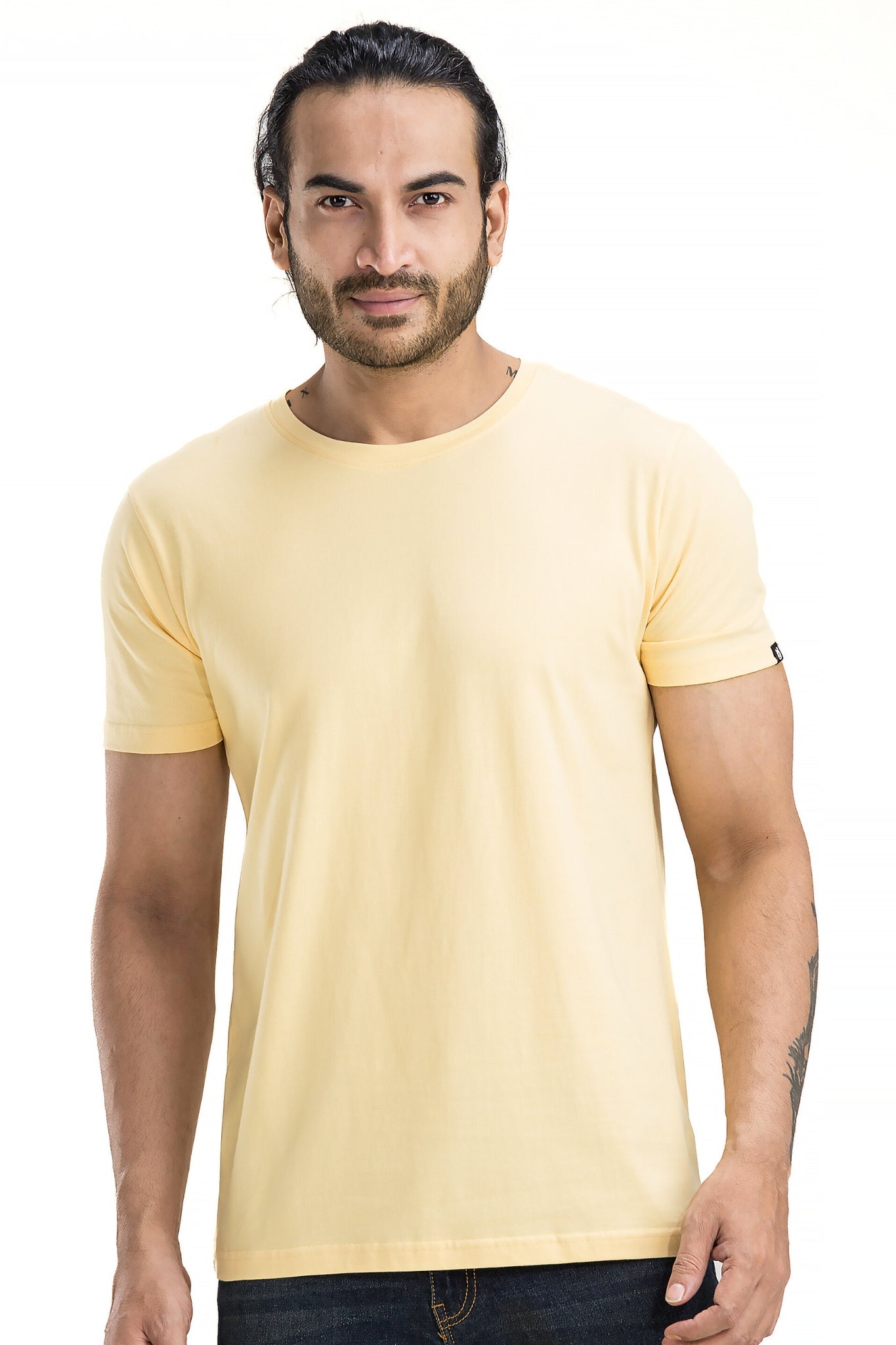 Men's Solid Basic Deep Butter T-Shirt