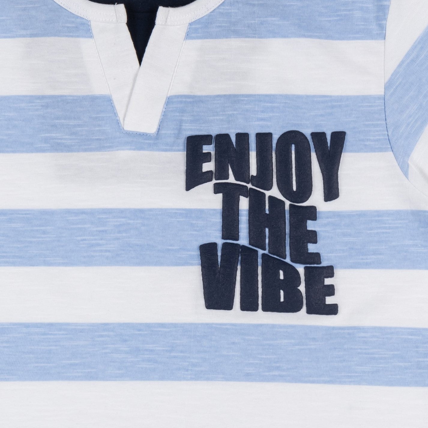 Vibe White Blue Striped Boys T-Shirt 8-14 Yrs